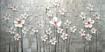 fleurs blanches Texture 3D Peinture à l'huile